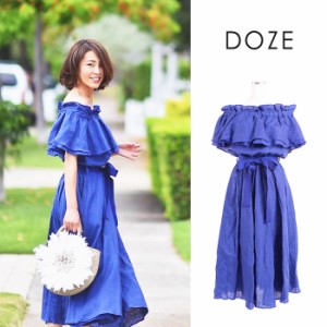 ポイント消化 9 13まで4800円延長 送料無料 Doze オフショルダーワンピース ロイヤルブルー 青色 日本製 リネンワンピ レデ 通販 Lineポイント最大1 0 Get Lineショッピング