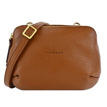 LA BAGAGERIE Marie Louise系列三層斜背包(棕)