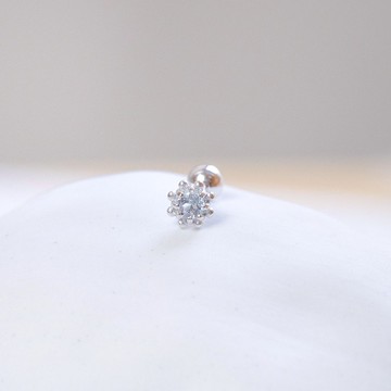 藍托帕石925純銀煙花轉珠耳環