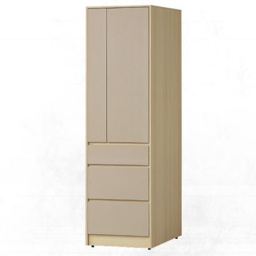 文創集 愛亞多2尺二門三抽衣櫃-60x55x190cm免組