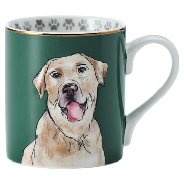 MIKASA 金邊瓷製馬克杯 280ml  拉布拉多 綠色  1個