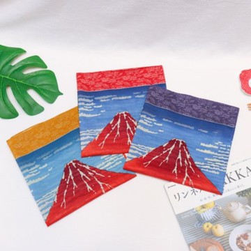 京都手帕-京彩系列-赤富士(紅/黃/紫)