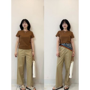 艾草清涼直筒褲女2026夏季新款寬松薄款冰絲窄版小個子九分闊腿褲