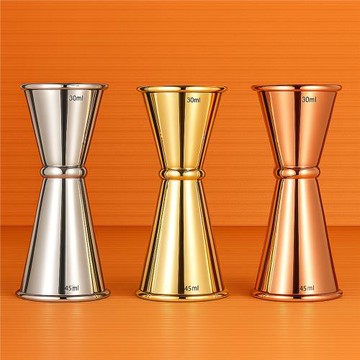 酒吧靈魂雙頭量杯盎司杯內外帶刻度酒具不銹鋼盎司器安士杯量酒器