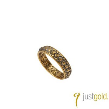 【Just Gold 鎮金店】雋藏．黑金 龍吟-小版 黃金戒指
