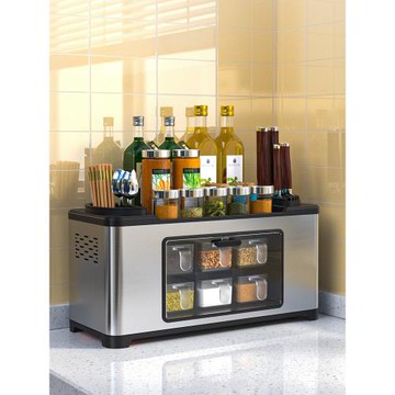 不銹鋼廚房臺面置物刀架調料箱多功能用品筷子籠調味料套裝收納盒