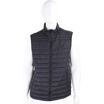 KARL LAGERFELD 卡爾 K/IKONIK 2.0側身Q版老佛爺黑色衍縫背心(男款)
