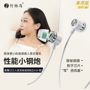 【超小耳塞】竹林鳥夜鶯Z1 HiFi耳機 入耳式耳機 有線耳機 睡眠耳塞 遊戲耳機 音樂耳機 2024新款 高解析音質 降噪隔音 側睡無壓感
