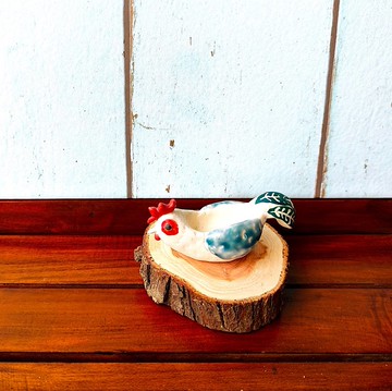 母雞燭台-香插座-手作陶-靜心陶器-光之燭座