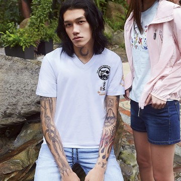 BIG TRAIN 日出V領彈性百搭男T B80798-80&85