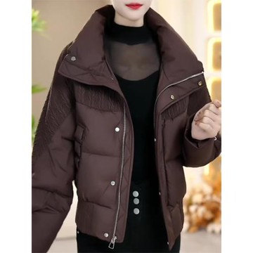 媽媽裝短款棉服女2025冬季新款大碼女顯瘦保暖面包服棉衣棉襖外套