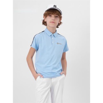 PGA兒童高爾夫衣服男童透氣孔速干短袖T恤青少年運動服裝球衣