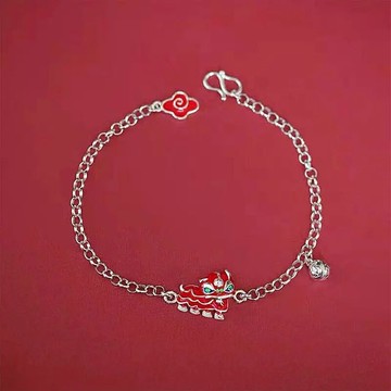 納福喜氣吉祥《醒獅》復古工藝設計手飾氣質小眾時尚手鏈生日禮物