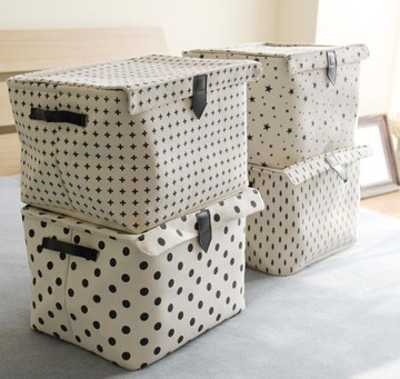 北歐 ins風收納箱棉麻衣物儲物盒整理箱子有蓋可折疊【夏沐生活】