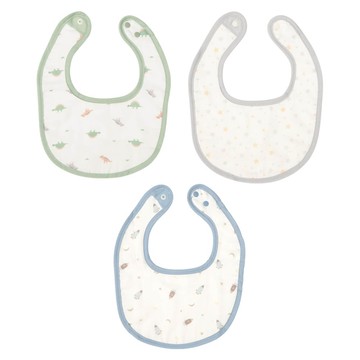 akachan honpo - 圍兜3件組-毛巾布&棉紗-藍色 (70~95cm)