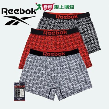 Reebok 07印花舒膚清涼平口褲M-XL 排汗快乾 舒適透氣 四角褲 男內褲【愛買】
