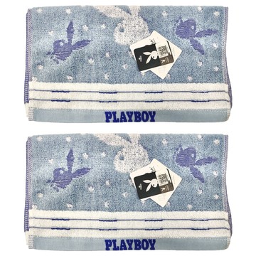 PLAYBOY 雪國星空毛巾  藍色  2條