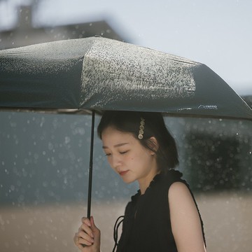 【rento】碳纖輕量黑膠晴雨傘-松葉