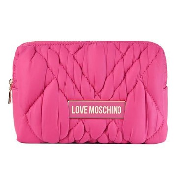 MOSCHINO LOVE MOSCHINO 尼龍車線化妝包/萬用包.桃粉