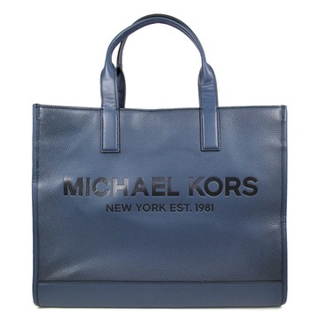 MICHAEL KORS Cooper 品牌Logo荔枝紋皮革大托特肩背包/公事包(男女皆宜/海軍藍)