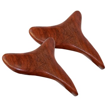 即室好物 花梨木三角雀肩頸指壓按摩器 天然原木 多角度按摩  2個