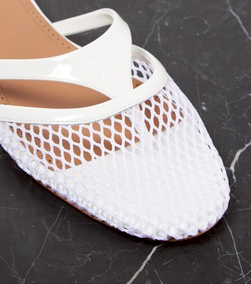 Alaïa Infradito leather and fishnet mules