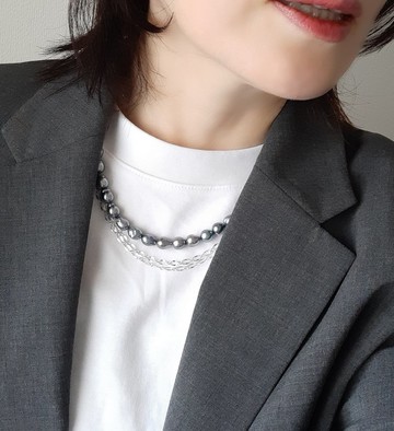 SV 黑蝶珍珠 巴洛克珍珠 項鍊 男女皆宜 可拆卸 附鍊條 黑蝶珍珠 pearl necklace 珍珠項鍊 珍珠項鏈 진주목걸이