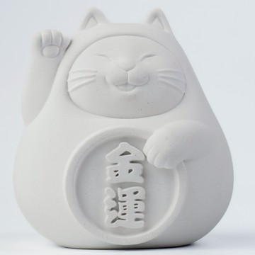 【生日快樂】胖胖金運招福貓 (大) 純淨白 金運