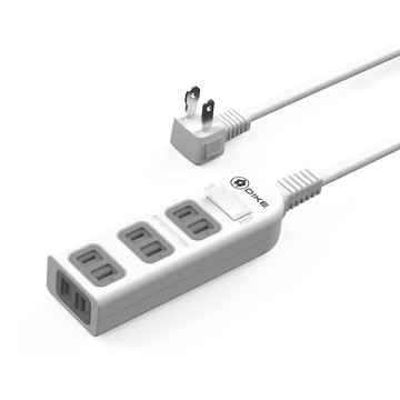 DIKE 安全加強型一切四座電源延長線-6尺/1.8M DAH546WT