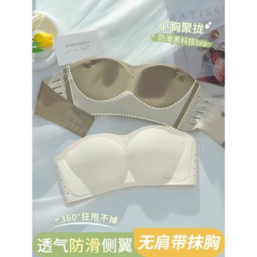 抹胸無肩帶內衣女防滑聚攏小胸顯大隱形無痕裹胸防走光美背文胸罩