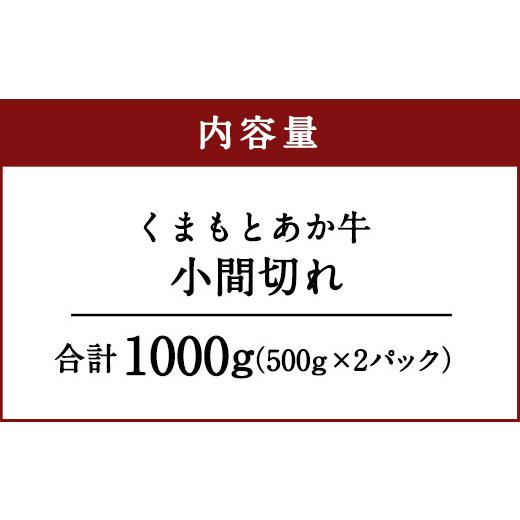 ふるさと納税 熊本県 水俣市 くまもと あか牛 小間切れ 500g×2 計 1kg 赤身 霜降り 牛肉