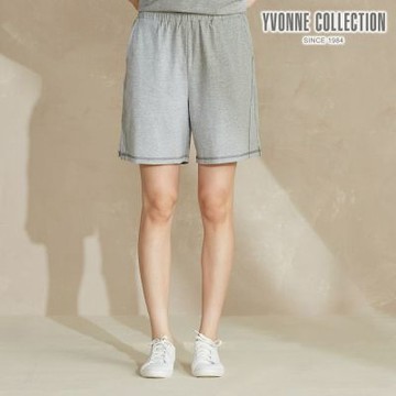 YVONNE 以旺傢飾 素色明線短褲-迷霧灰 （M/L）