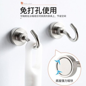🔥台灣出貨🔥小紅書同款 掛鈎 免打孔 強磁鐵 磁吸 圓形 收納 多用途 強力 門後 冰箱 衛生間 磁吸掛鈎 掛鉤