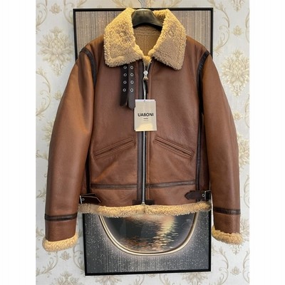 色々な リアルレザー フライトジャケット B-3 ムートンジャケット 羊革