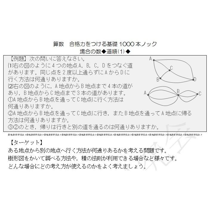 算数合格力をつける基礎1000本ノック-場合の数(下)