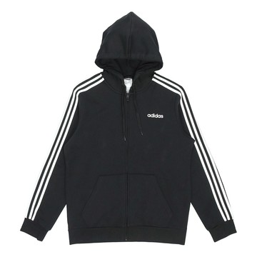 adidas 3-Stripes Fleece Hoodie 'Black'