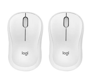 羅技 M221 靜音無線滑鼠 2入 白色