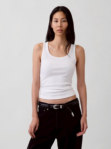 羅紋低圓領背心