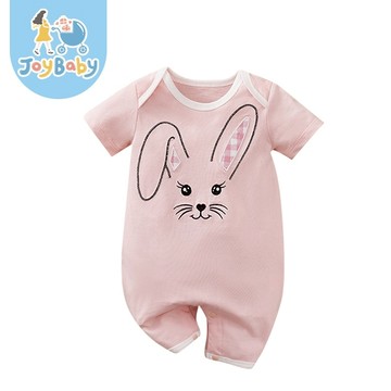 JOYBABY 童裝 兔子款棉質短袖包屁衣 短袖嬰兒服 童衣 連身衣