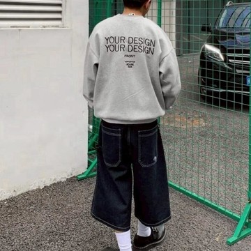 【PORY STORE】獨家！韓系復古牛仔七分褲 水洗 牛仔褲 實拍 男女 百搭 寬鬆 牛仔褲 牛仔短褲 七分褲短褲