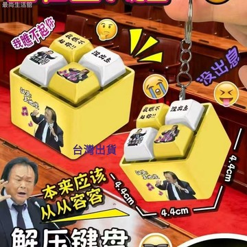 臺灣隔日達⚡新款王世堅從從容容發光語音發音按鍵按鈕鍵盤掛件鑰匙扣解壓玩具 回答我