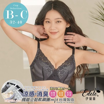 內衣【蜜媞安娜】小胸集中軟鋼圈內衣 B-C罩 (深灰) #2307