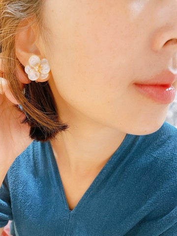 造型花耳環