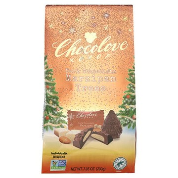 Chocolove, 黑巧克力杏仁膏樹形巧克力，7.05 盎司（200 克）
