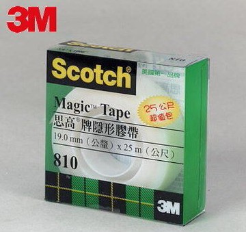 Scotch 810 隱形膠帶-透明盒(19mmx25m)