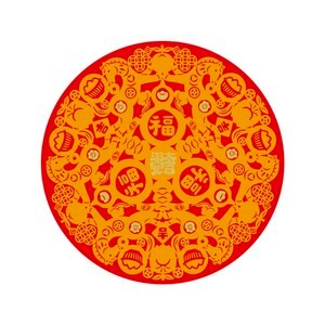 佳墨玻璃靜電貼-平安大吉 ESG25-01