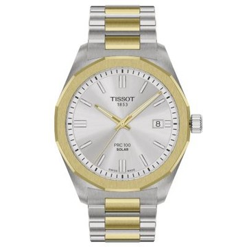 TISSOT天梭 官方授權 PRC 100系列 12邊形錶圈 太陽能腕錶 錶 手錶 送禮 39mm/T1514222203100
