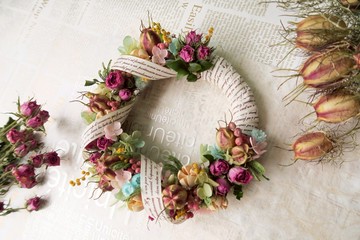 漫森態 乾燥花創意手作花圈/花環