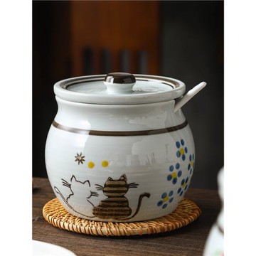 調味瓶罐陶瓷中式仿古調料調味鹽罐套裝廚房豬油辣椒罐油罐家用