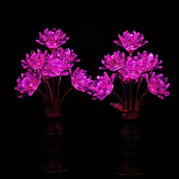 佛堂供佛觀音寶瓶平安七星水晶蓮花燈led節能插電燈佛燈花瓶擺件